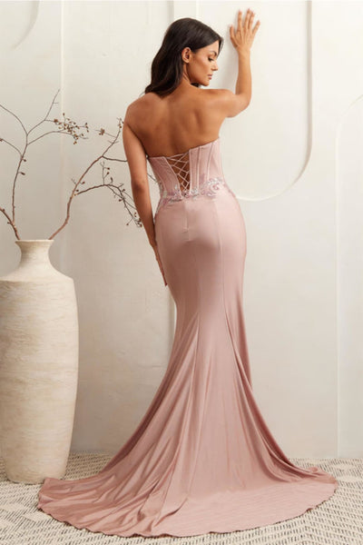 Formal Dress Strapless Sequin Sheath Prom Gown By Amelia Couture 7057 - Dress