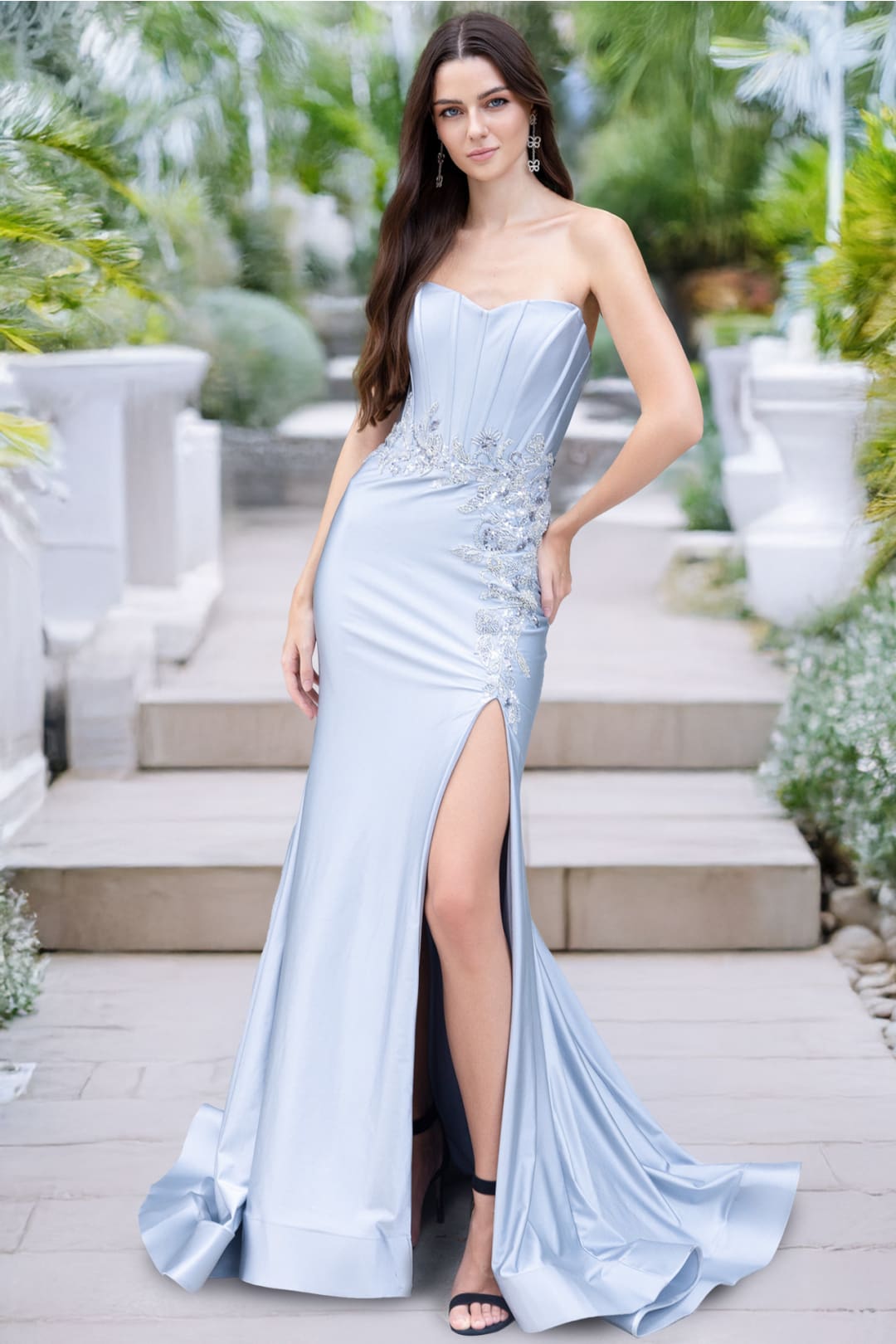 Formal Dress Strapless Sequin Sheath Prom Gown By Amelia Couture 7057 - Dress