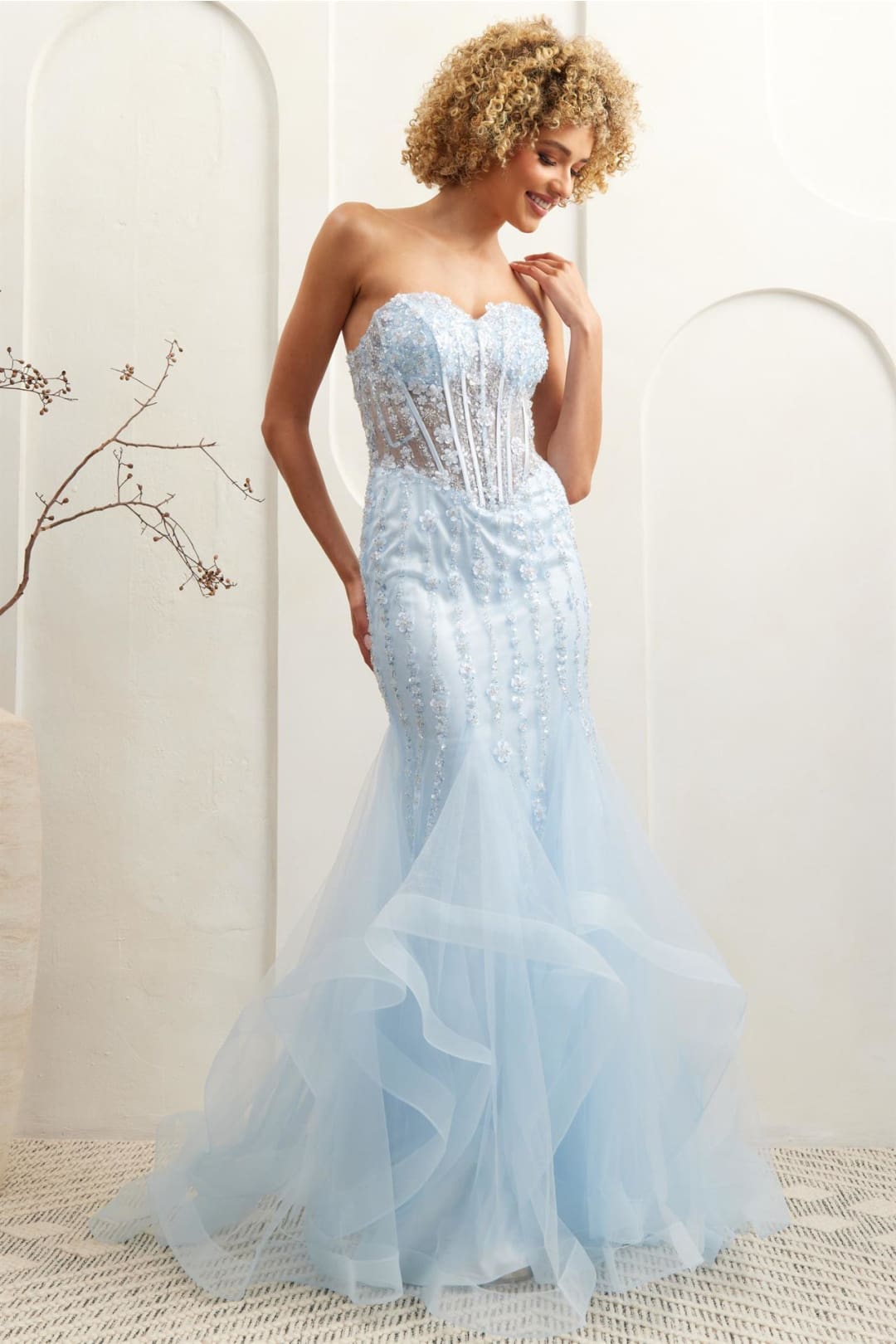 Formal Dress Sweetheart Layered Ruffles Gown By Amelia Couture 8002 - Dress