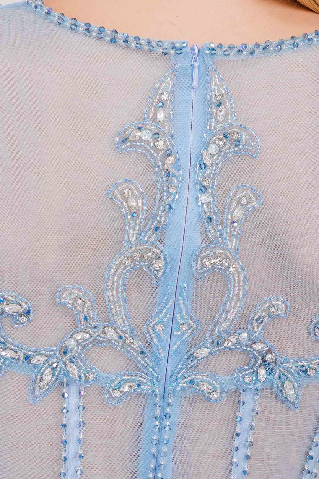 Formal Dress V-Neck Embroidery Pageant Gown By Amelia Couture AG0111 - Dress