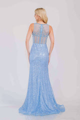 Formal Dress V-Neck Embroidery Pageant Gown By Amelia Couture AG0111 - Dress