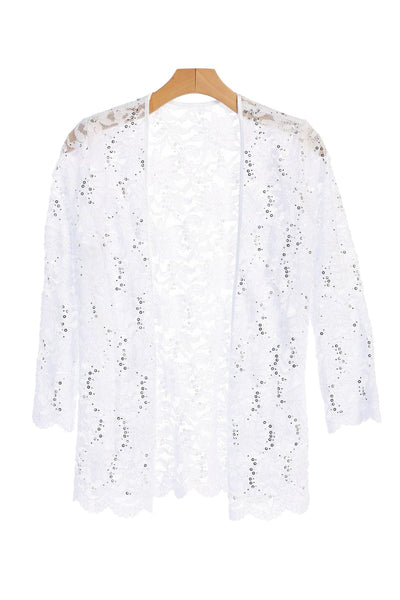 Formal Lace Scallop Edge Jacket - The Dress Outlet