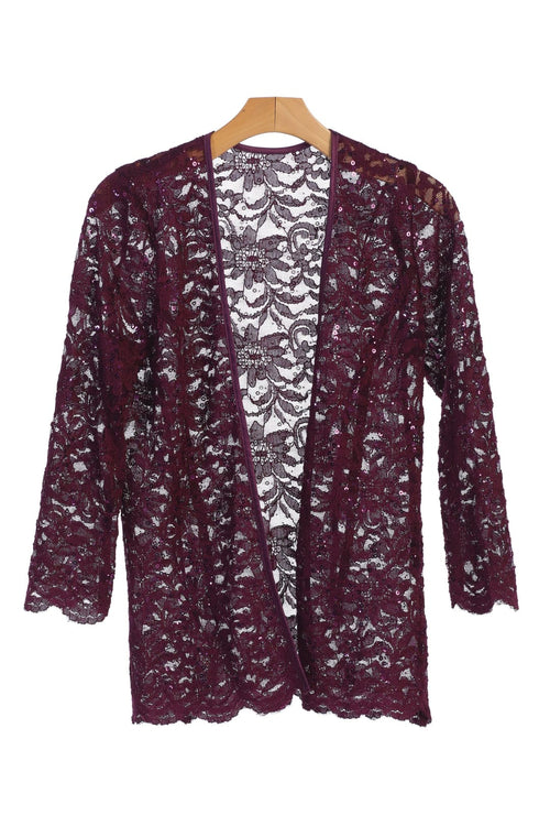 Formal Lace Scallop Edge Jacket - The Dress Outlet