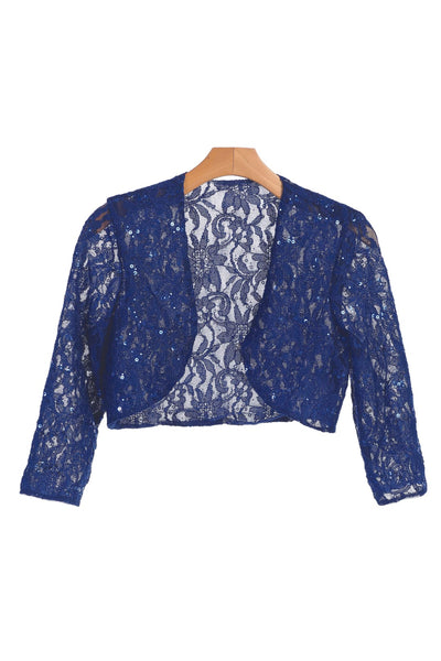 Formal Long Sleeve Lace Bolero Jacket - The Dress Outlet