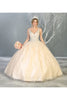 Formal Quinceanera Ball Gown And Plus Size - IVORY/NUDE / 6