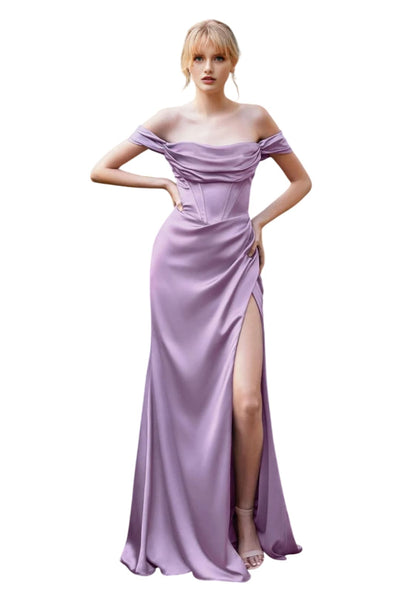 Formal Simple Slit Bridesmaids Evening Gown 2025 Elegant Dress - LAVENDER / 2 - Dress