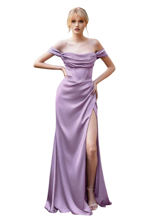 Formal Simple Slit Bridesmaids Evening Gown 2025 Elegant Dress - LAVENDER / 2 - Dress