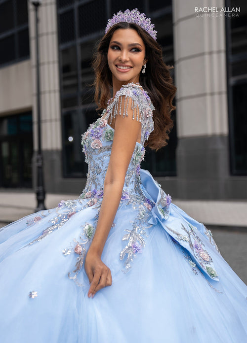 Rachel Allan RQ3126 Fringe Cap Sleeve Quinceanera Dress