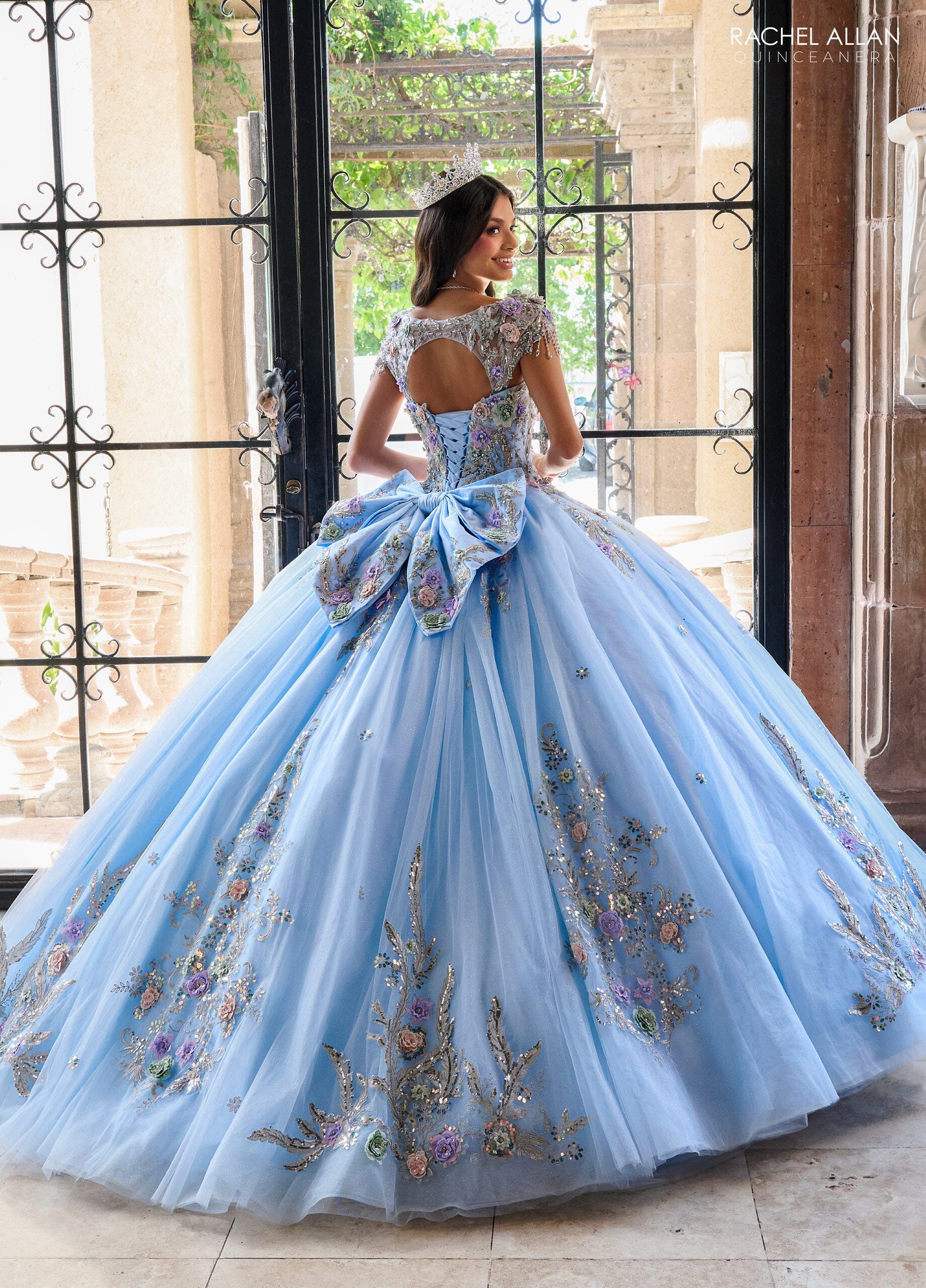 Rachel Allan RQ3126 Fringe Cap Sleeve Quinceanera Dress