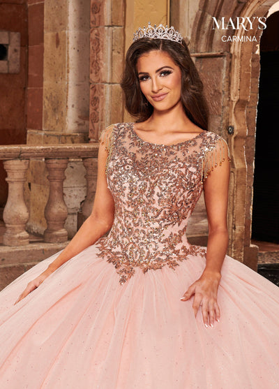 Mary's Bridal MQ1085 Fringe Sleeve Quinceanera Dress