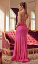 Nox Anabel A1376 Elegant Empire-Waist Long Prom Dress with Strappy Beaded Back