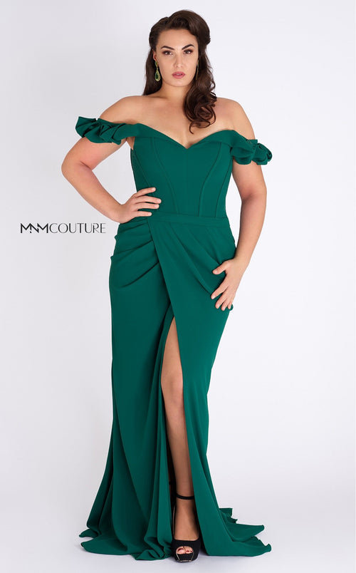 Gaby Charbachi G0665 Off-Shoulder Ruffled Corset Evening Gown in Black - Size 4