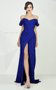 Gaby Charbachi G0665 Off-Shoulder Ruffled Corset Evening Gown in Black - Size 4