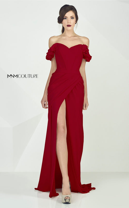 Gaby Charbachi G0665 Off-Shoulder Ruffled Corset Evening Gown in Black - Size 4