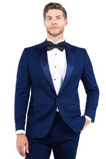 Men's Navy Peak Lapel Tuxedo Jacket in Modern Fit
