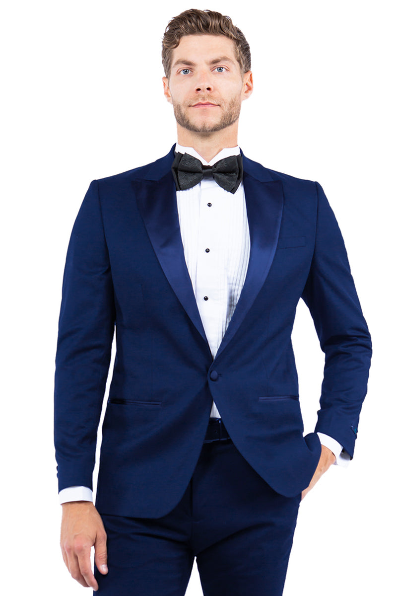 Men's Navy Peak Lapel Tuxedo Jacket in Modern Fit
