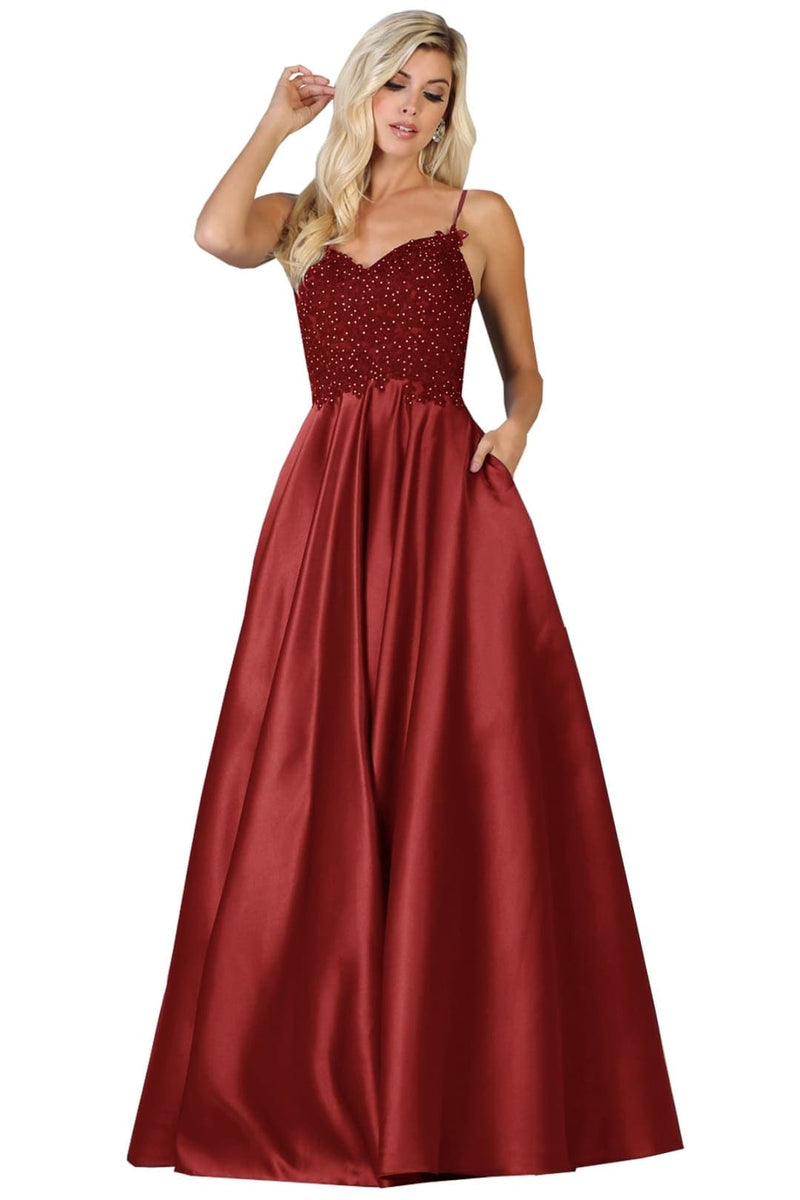 Gala Dress with Pockets Formal Evening Prom Gown & Plus Size FDS1685