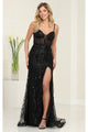 Gala Dress Sweetheart High Slit Evening Gown By Royal Queen RQ8114 - BLACK / 4 - Dress