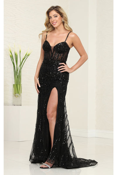 Gala Dress Sweetheart High Slit Evening Gown By Royal Queen RQ8114 - Dress