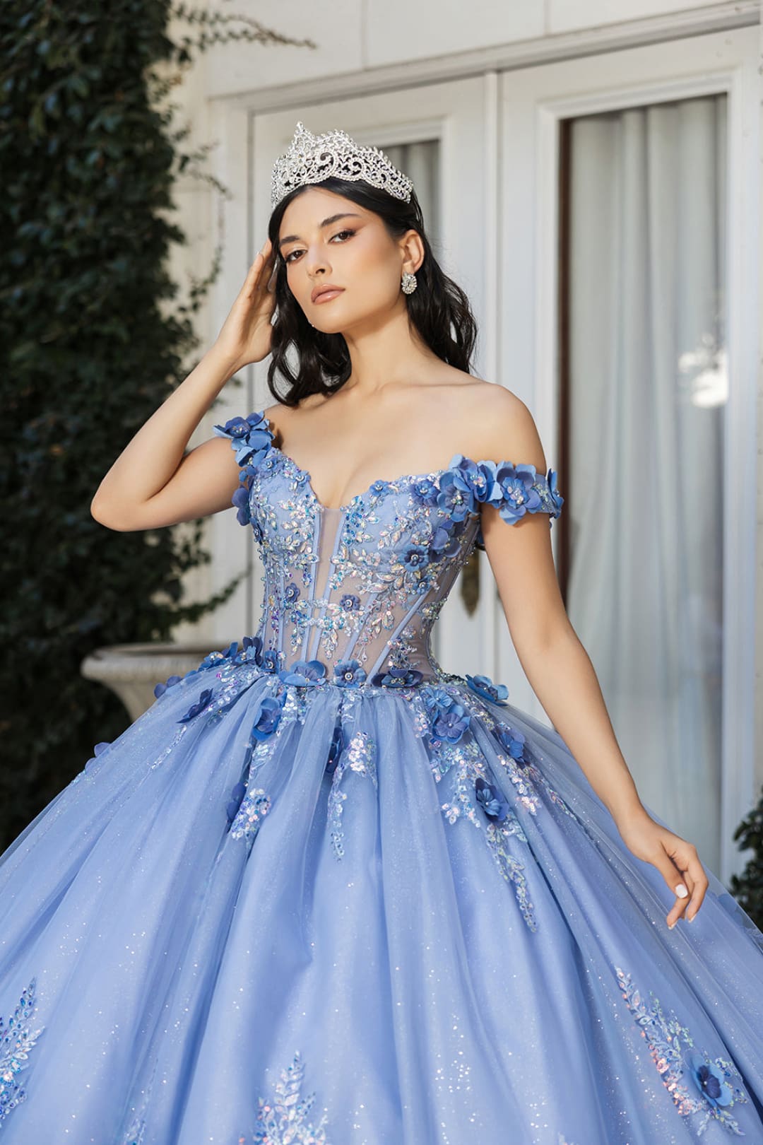 Gala Gown Off Shoulder Sheer Corset Prom Dress By Layla K LK262 - Dress