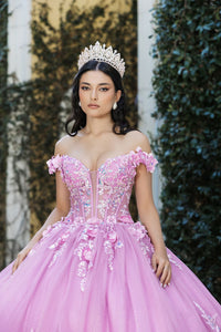 Gala Gown Off Shoulder Sheer Corset Prom Dress By Layla K LK262 - Dress