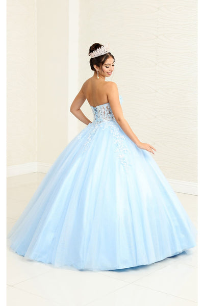 Gala Gown Sweetheart Corset Back Quinceanera Gown By Layla K LK243 - BABYBLUE / 2 - Dress