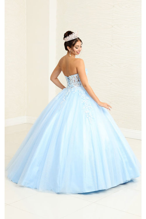 Gala Gown Sweetheart Corset Back Quinceanera Gown By Layla K LK243 - BABYBLUE / 2 - Dress