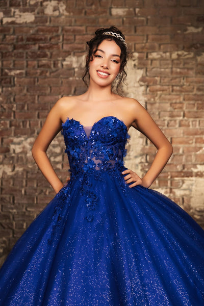 Gala Gown Sweetheart Corset Back Quinceanera Gown By Layla K LK243 - ROYAL / 2 - Dress