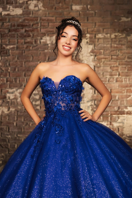 Gala Gown Sweetheart Corset Back Quinceanera Gown By Layla K LK243 - ROYAL / 2 - Dress