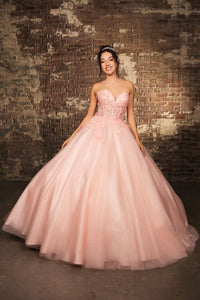 Gala Gown Sweetheart Corset Back Quinceanera Gown By Layla K LK243 - BLUSH / 2 - Dress