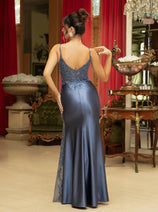 Gala Night Dress V-Neck Sleeveless Sheath By May Queen MQ2112
