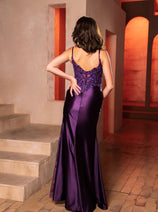 Gala Night Dress V-Neck Sleeveless Sheath By May Queen MQ2112