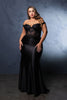 Gala Night Dress Off Shoulder Mermaid Prom Dress By May Queen MQ2141 - BLACK / 2 - Dress