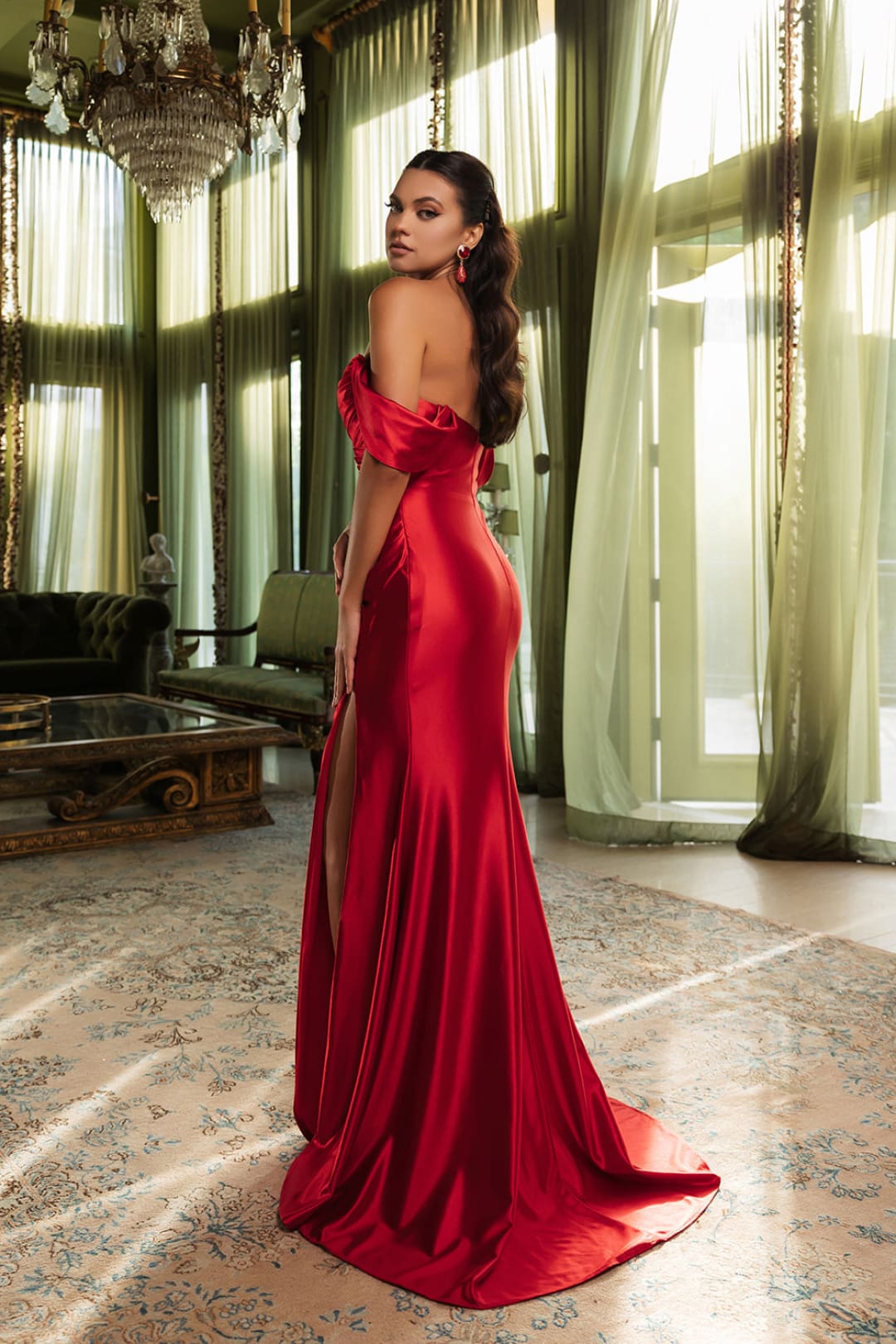 Gala Night Dress Off Shoulder Sheath Formal Dress By May Queen MQ2138B - Dress