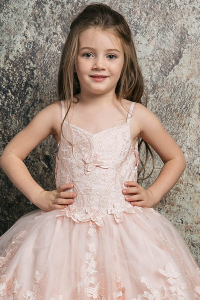 Girls 3D Butterfly Cape Ball Gown by Bella Princess PK1001