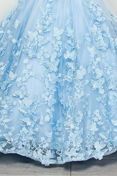 Girls 3D Butterfly Cape Ball Gown by Bella Princess PK1001