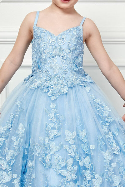 Girls 3D Butterfly Cape Ball Gown by Bella Princess PK1001