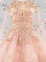 Girls 3D Butterfly Sleeveless Cape Gown by Elizabeth K GK114