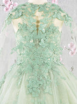 Girls 3D Butterfly Sleeveless Cape Gown by Elizabeth K GK114