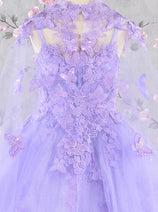 Girls 3D Butterfly Sleeveless Cape Gown by Elizabeth K GK114