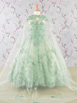 Girls 3D Butterfly Sleeveless Cape Gown by Elizabeth K GK114