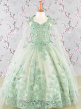 Girls 3D Butterfly Sleeveless Cape Gown by Elizabeth K GK114