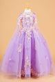 Girls 3D Floral Cape Gown by Elizabeth K GK119 - 2 / Lilac - Girls Formal Dresses