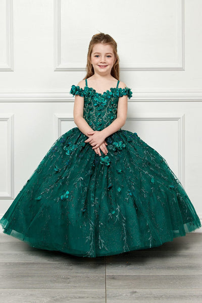 Girls 3D Floral Cloak Ball Gown by Bella Princess PK1004