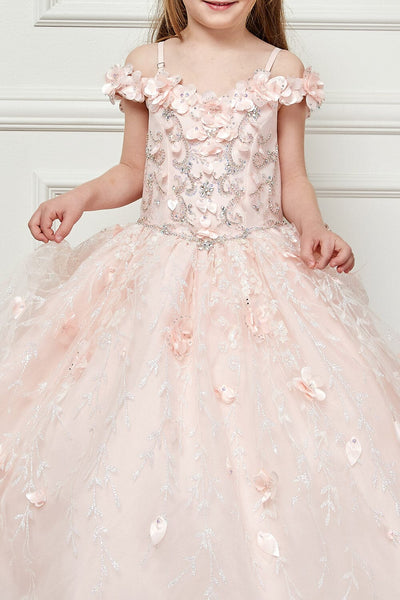Girls 3D Floral Cloak Ball Gown by Bella Princess PK1004