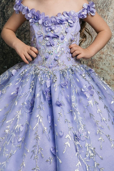 Girls 3D Floral Cloak Ball Gown by Bella Princess PK1004
