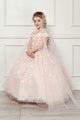 Girls 3D Floral Cloak Ball Gown by Bella Princess PK1004