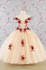 Girls 3D Floral Cold Shoulder Gown by Elizabeth K GK115 - Girls Formal Dresses