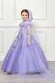 Girls 3D Floral Glitter Cloak Ball Gown by Bella Princess PK1002