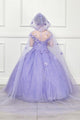 Girls 3D Floral Glitter Cloak Ball Gown by Bella Princess PK1002